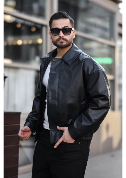 Gömlek Yaka, Çıtçıt ve Fermuarlı, Oversize Kalıp, Mevsimlik, Deri Ceket modelleri