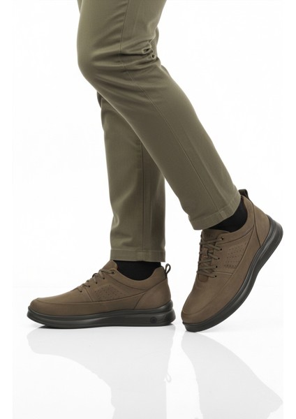Dr.flexer Haki Nubuk Hakiki Deri Ortopedik Erkek Casual Ayakkabı