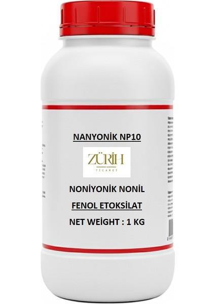 Noniyonik Nonil Fenol Etoksilat 1Kg - Nanyonik NP10 - Zurih Lab & Zürih Ticaret