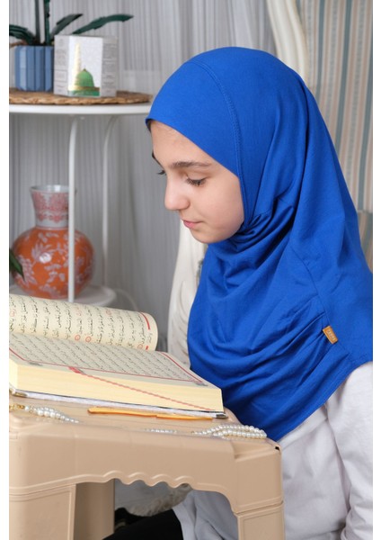 Pratik Hazır Geçmeli Çocuk Şal Mavi indirimleri