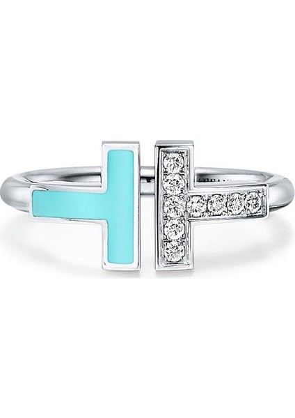 Turkuaz Mineli T Gümüş Yüzük indirimleri