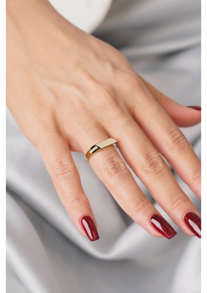 14 Ayar Altın Taşlı Asimetrik Kesim Yüzük fiyatları