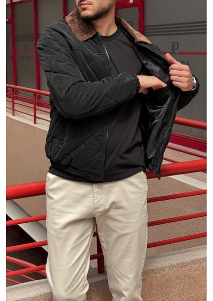 Rahat Kesim, Yakası Kadife Detaylı, Baklava Desen Kapitone, Suya Dayanıklı Ceket 2505 indirimleri