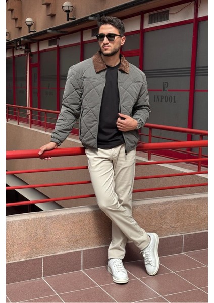 Rahat Kesim, Yakası Kadife Detaylı, Baklava Desen Kapitone, Suya Dayanıklı Ceket 2505 modelleri