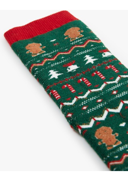 Çok Renkli Yılbaşı Temalı Pamuklu Havlu Soket Çorap modelleri