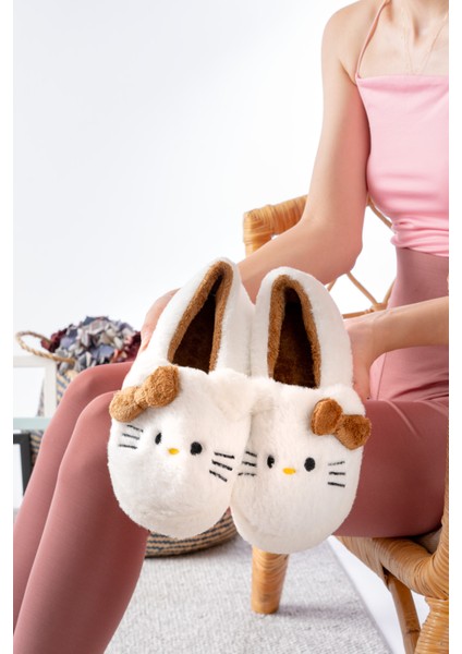 Yumuşak Tüylü Peluş Panduf Ev Kadın Panduf