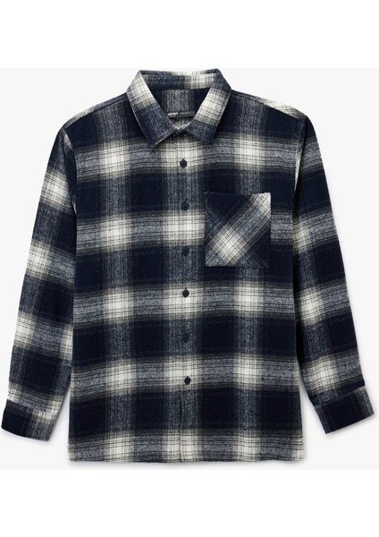 Regular Fit Uzun Kollu Cepli Klasik Yaka Oduncu Gömleği