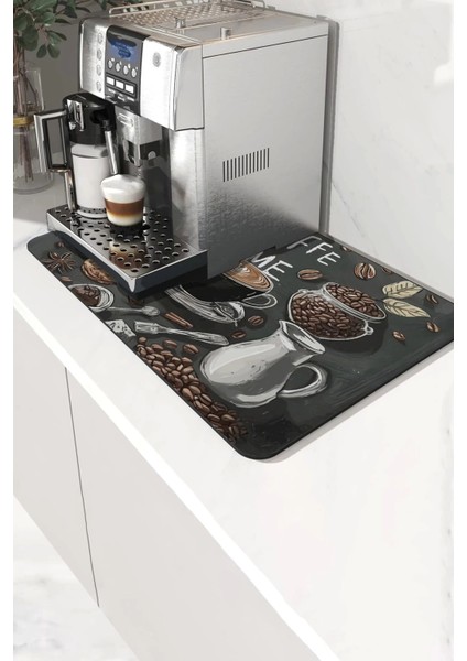 Kahve Makinesi Matı Su Geçirmez Kaymaz Yıkanabilir Çaycı, Çay Espresso Makinesi Pad 35X45CM 27240104