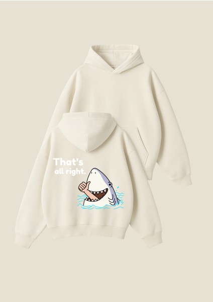 That's All Right Baskılı Unisex Boxy Fit Hoodie Sweatshirt