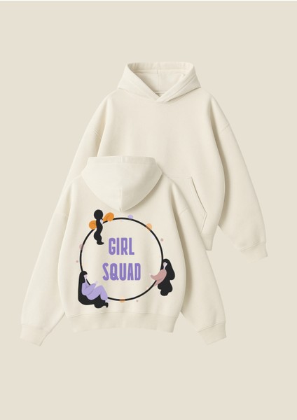 Girl's Squad Baskılı Unisex Boxy Fit Hoodie Sweatshirt