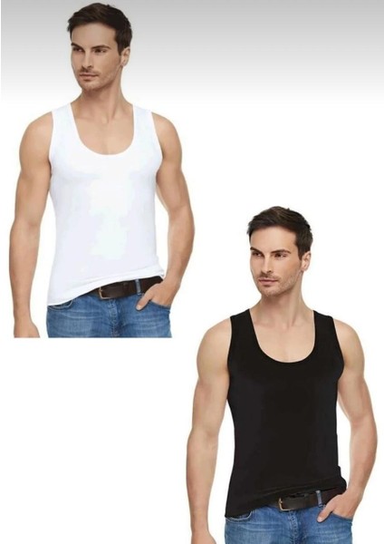 Mc Morcity Elit 2'li Erkek Modal Elestan Likralı Klasik Askılı Atlet 1201