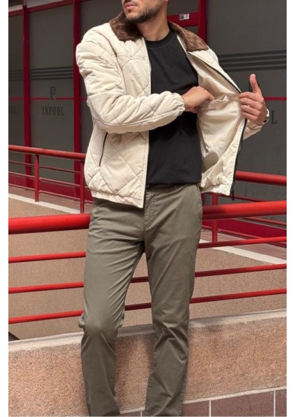 Rahat Kesim, Yakası Kadife Detaylı, Baklava Desen Kapitone, Suya Dayanıklı Ceket 2505 modelleri