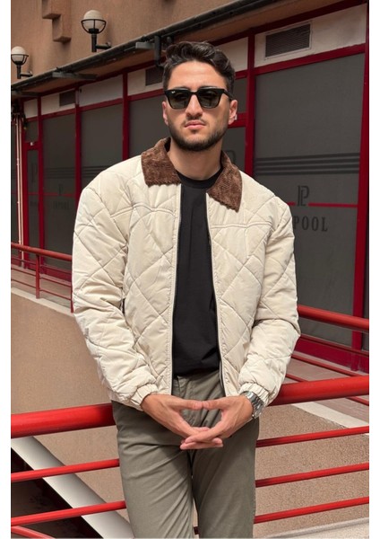 Rahat Kesim, Yakası Kadife Detaylı, Baklava Desen Kapitone, Suya Dayanıklı Ceket 2505 indirimleri