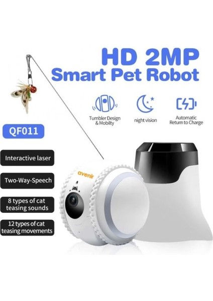 AV-S500 2 Mp Akıllı Pet Robot Ip Kamera Gece Görüş Tumbler Tasarım Kumanda Kabiliyetli Kontrollü