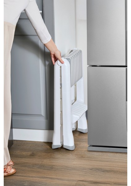 2 Basamaklı Merdiven Plastik Hafif Mutfak Tezgah Perde Merdiveni - Antrasit fırsatları