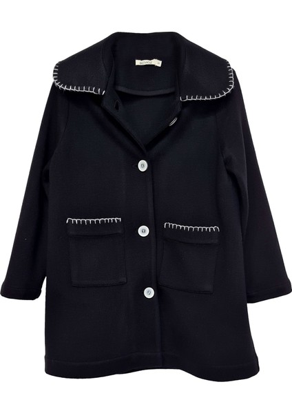 Örme Kumaş Siyah Kışlık Kız Çocuk Kaban fiyatları