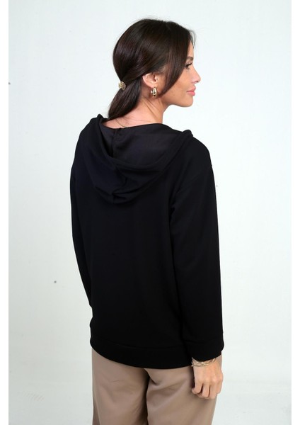 Kadın Kapüşonlu Kanguru Cepli Önü Fermuarlı Osyho Hırka fırsatları