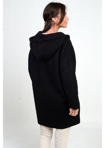 Kadın Kapüşonlu Önü Fermuarlı Cepli Rahat Kalıp Buklet Hırka fırsatları