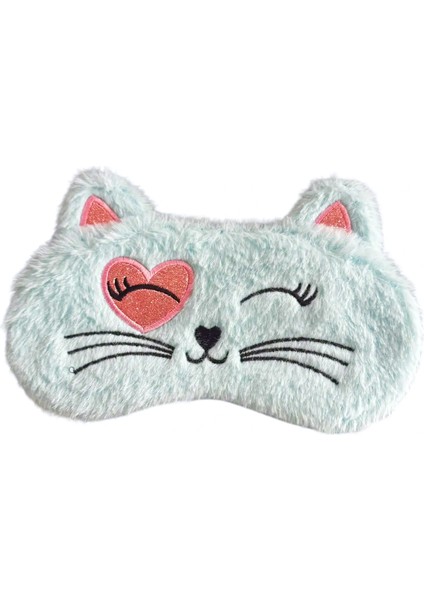 Sevimli Kedi Mavi Peluş Uyku Maskesi Uyku Bandı Göz Bandı fiyatları