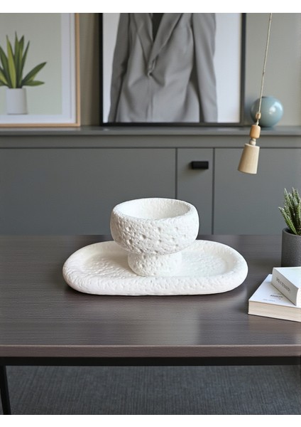 El Yapımı Dekoratif 2’li Beton Set – Mantar Formlu Kase ve Tabak, Masa Üstü Dekor, Şık Ev Aksesuarı fiyatları