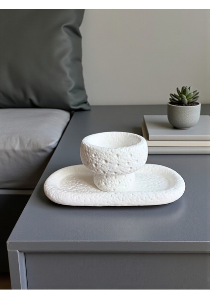 El Yapımı Dekoratif 2’li Beton Set – Mantar Formlu Kase ve Tabak, Masa Üstü Dekor, Şık Ev Aksesuarı fırsatları