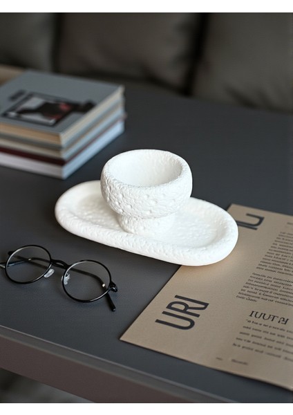 El Yapımı Dekoratif 2’li Beton Set – Mantar Formlu Kase ve Tabak, Masa Üstü Dekor, Şık Ev Aksesuarı indirimleri