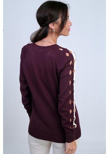 Kadın Kolu Şerit Dekolteli Triko Bluz fırsatları