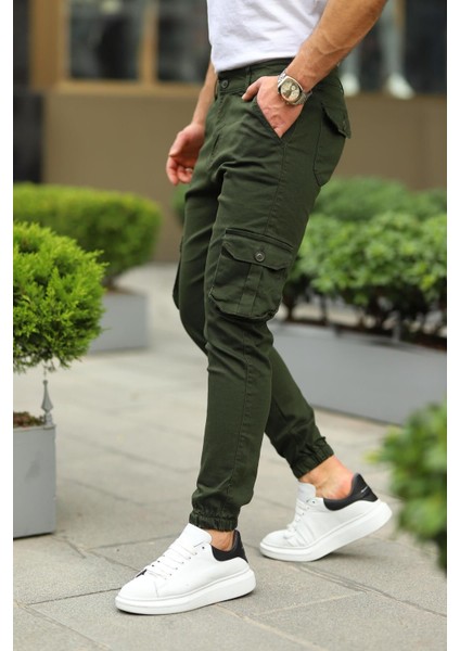 Erkek Basic Kargo Cepli Lastikli Paça Haki Pantolon fiyatları