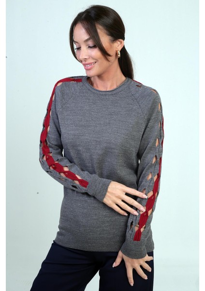 Kadın Kolu Şerit Dekolteli Triko Bluz modelleri