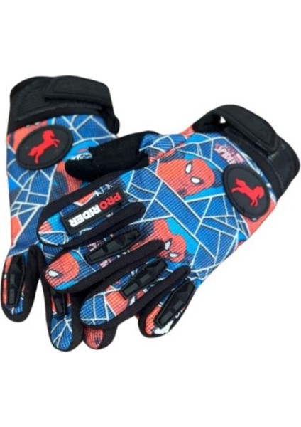 Motosiklet Çocuk Eldiveni Tpr Velcro Kids Motor Eldiven Spider