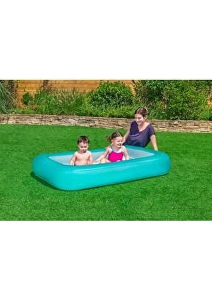 Şişme Zemin Havuz 165x104x25 cm Pembe Renkli Çocuklar İçin Dayanıklı Vinil