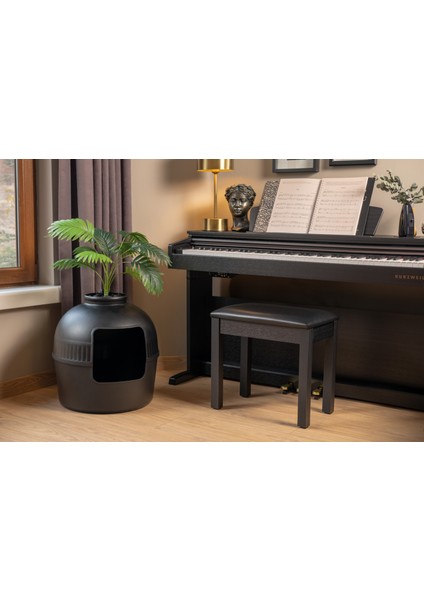 Dekoratif Kedi Tuvaleti/Evi Siyah modelleri