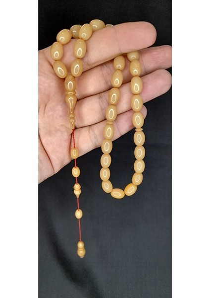 Sıkma Kehribar Tesbih Krem Renk Kapsül Kesim T-382 indirimleri