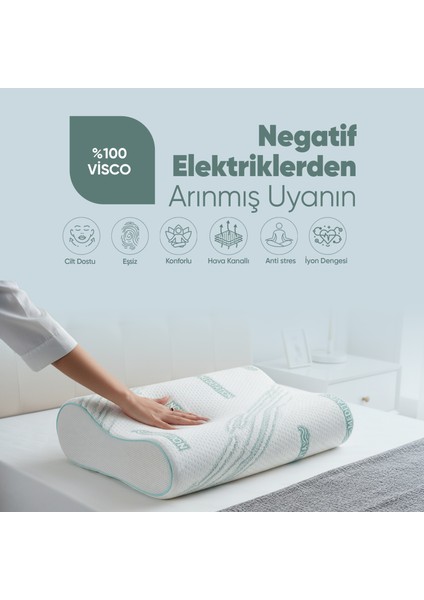Ortopedik Yastık Meditation Servikal Destek Yastığı [ Anti Stres ] Çift Boyun Destekli Visko Yastık fiyatları