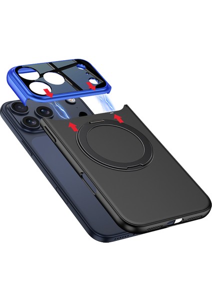 Apple iPhone 17 Pro Kılıf M-Safe Şarj Özellikli 360 Derece Standlı Çift Parçalı Torino Kapak modelleri