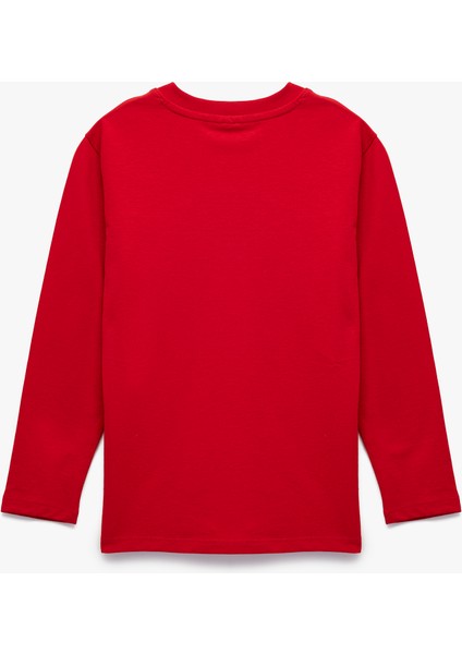 Pamuklu Uzun Kollu Bisiklet Yaka Cumhuriyet Baskılı Tişört modelleri