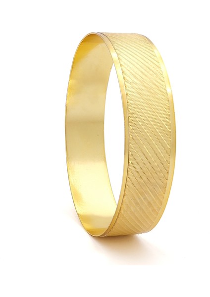 altın kaplama bombesiz yan çizgili 1,5 cm bilezik blz-3130