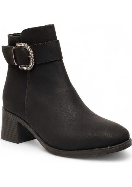 Siyah Femuarlı Topuklu Tokalı Günlük Kadın Bot fiyatları