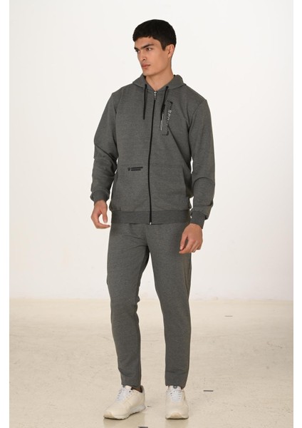 Erkek Pamuklu Kapüşonlu Eşofman Takımı Antrasit M. 5286-A fiyatları