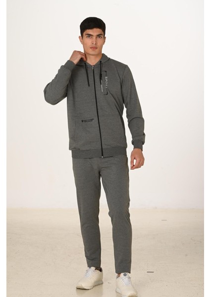 Erkek Pamuklu Kapüşonlu Eşofman Takımı Antrasit M. 5286-A modelleri