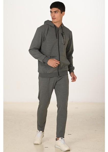 Erkek Pamuklu Kapüşonlu Eşofman Takımı Antrasit M. 5286-A fırsatları