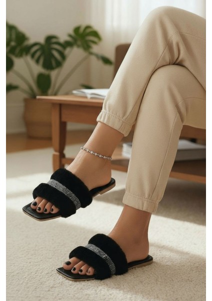 Kadın Günlük Terlik Peluş Içi Yünlü Kürklü Terlik Misafir Çeyiz Bohça Gelin Ev Terliği modelleri