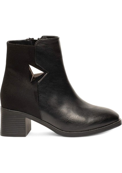 Siyah Femuarlı Topuklu Cilt Süet Günlük Kadın Bot