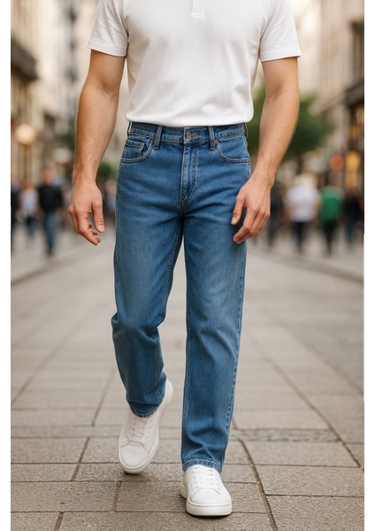 Cedy Denım Erkek Yüksel Bel Bol Kesim Boru Paça Kot Pantolon Reguler Fit Jean C336 indirimleri