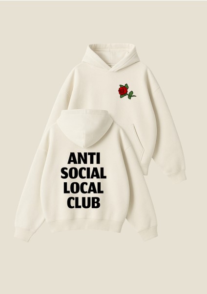 As Local Club Baskılı Unisex Boxy Fit Hoodie Sweatshirt
