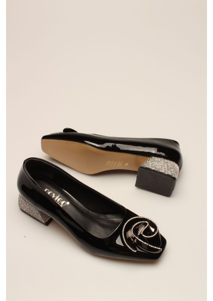 Idil Siyah Rugan Taşlı Kadın Topuklu fırsatları