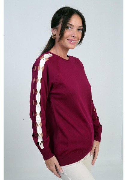 Kadın Kolu Şerit Dekolteli Triko Bluz modelleri