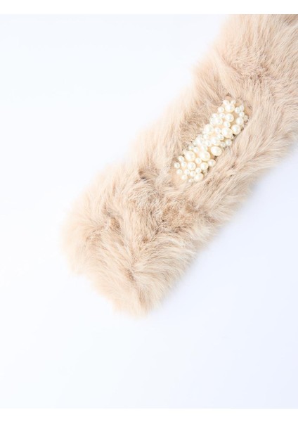 Bej Inci Detaylı Peluş Atkı fiyatları