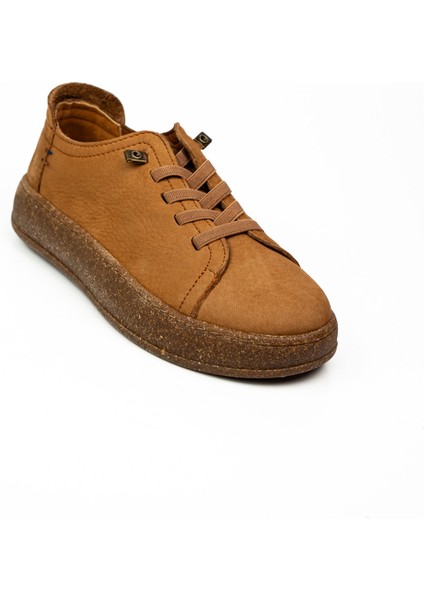 605 Taba Nubuk Deri Günlük Kadın Ayakkabı