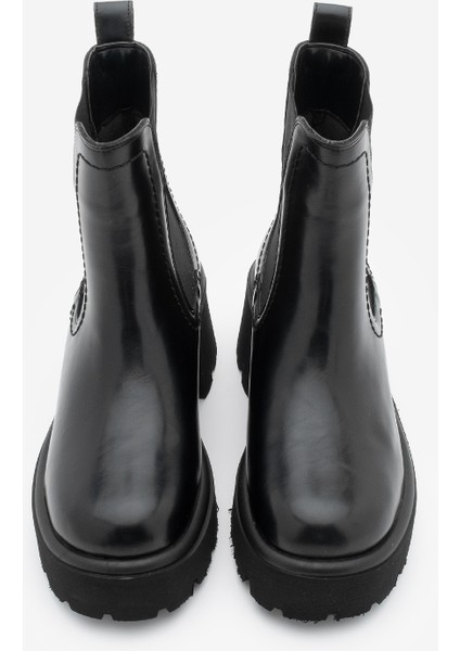 Kadın Kalın Topuklu Aksesuar Fermuarlı Lastikli Günlük Bot Fenros Siyah indirimleri